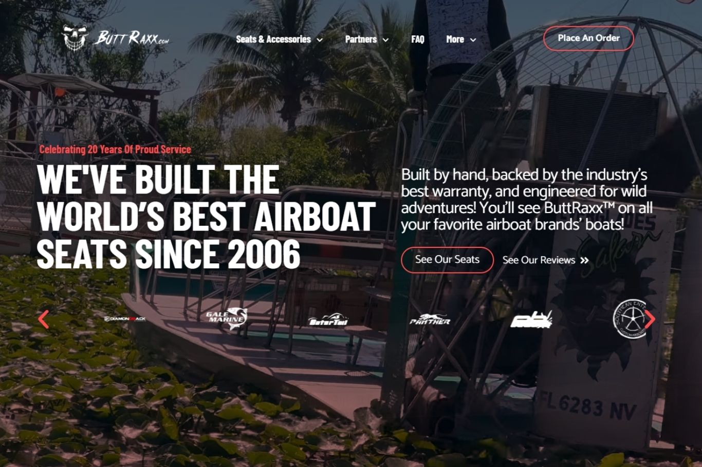 Homepage and store Tech and Mech built for ButtRaxx