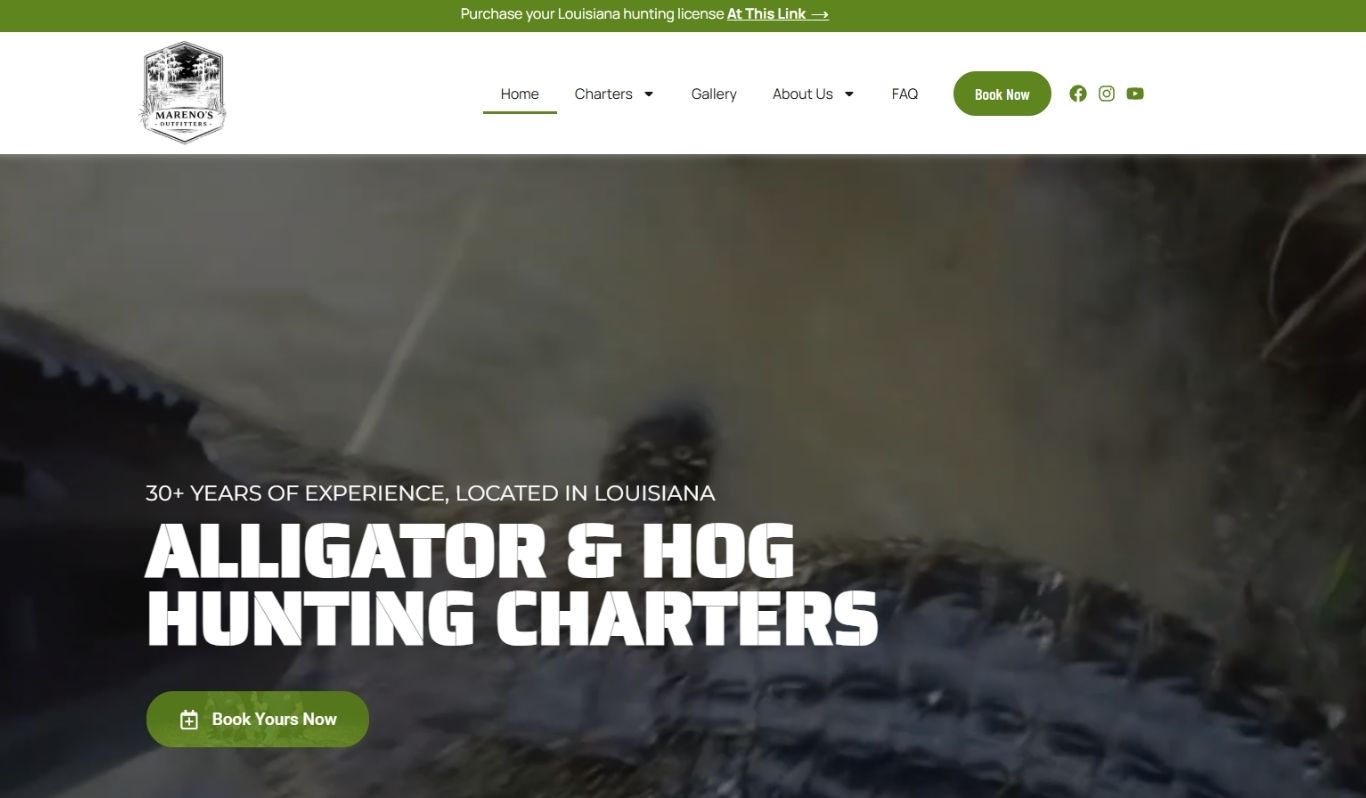 Homepage Tech and Mech built for Mareno's Outfitters